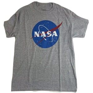 NASA Creative Empire M T Shirt Mens Gray Graphic Logo Neck Short Sleeve Space